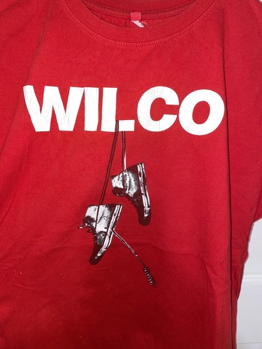 Vintage Wilco Band Tour Merch T-Shirt Herren L rot Schuhe Telefon Kabel - Bild 3 von 9