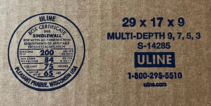29" x 17" x 9" CARDBOARD BOX - 200 lb - SINGLE BOX - Image 2 of 4