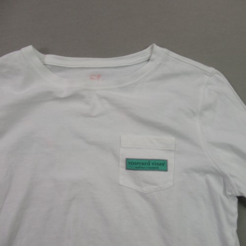 Vineyard Vines Shirt Girls XS White Long Sleeve Pocket Crew Neck - Picture 2 of 10