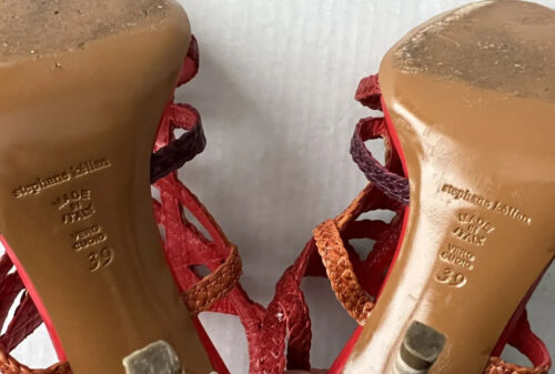 Stephane Kelian Sandals Women's 39 Braided Leather Strappy Made in Italy - Picture 6 of 21