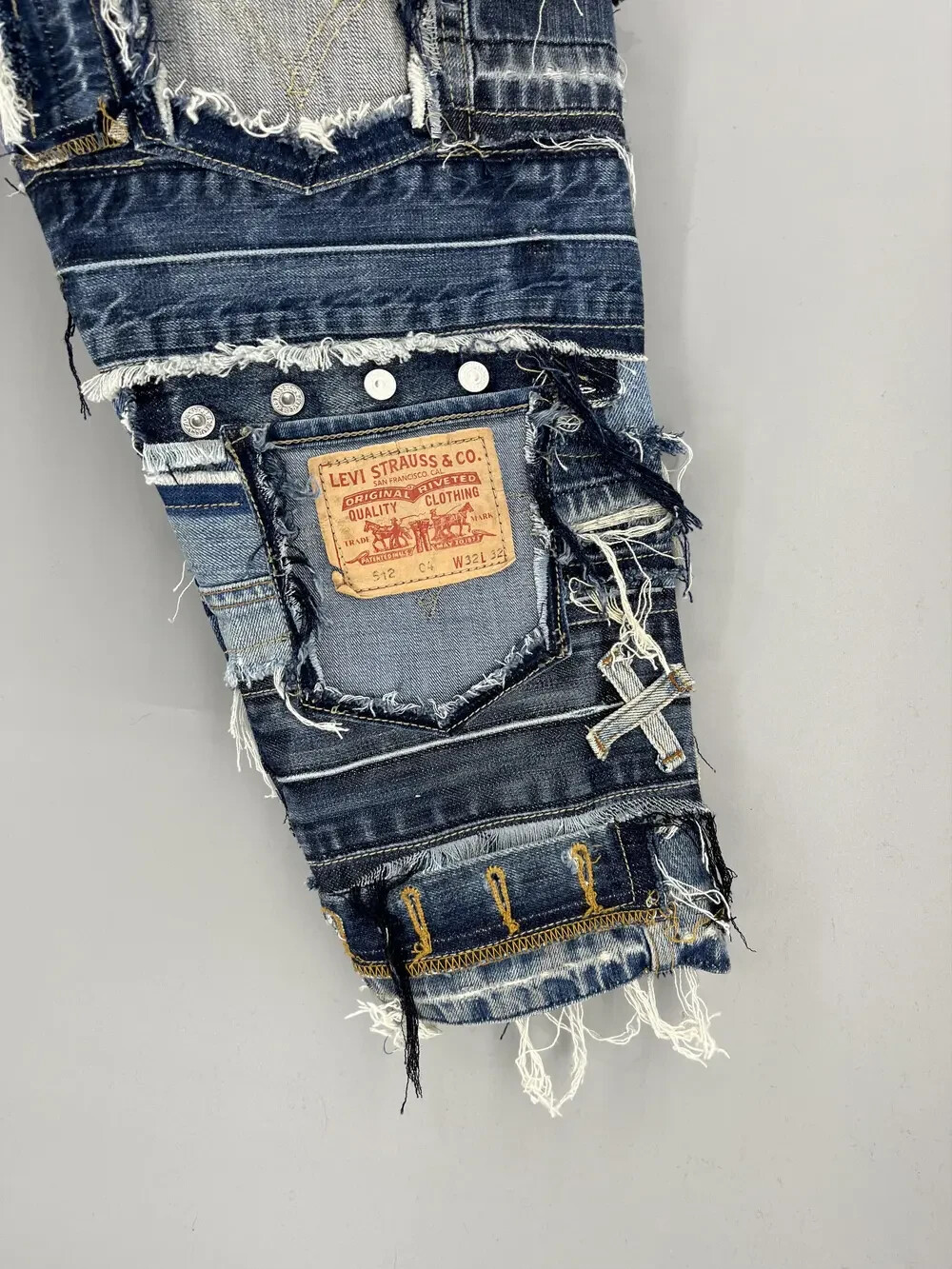 90s Levi’s 633 Patchwork Multipocket Denim Custom… - image 17