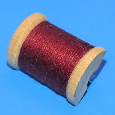 Vintage Spool of Thread Brooch Pin Sewing String Wood Hand Crafted Artisan