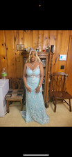 prom dresses aquamarine Abby Paris size 12 good condition