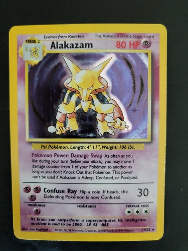 Pokemon Alakazam 1/102 Set Base Holo