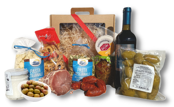 Regalo De Navidad Pugliami Caja 2 Cesta Gourmet Navidad Fiambre Queso