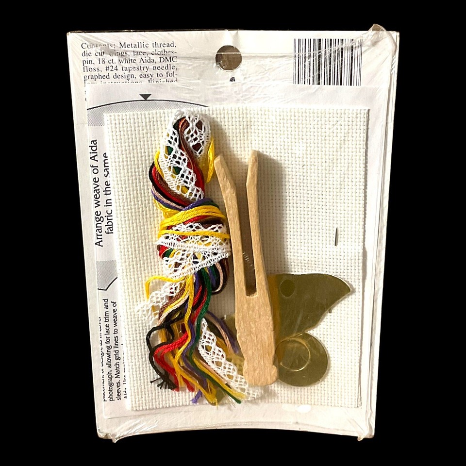 DMC Counted Cross Stitch Clothespin Angel Ornament Kit 1474 HoHoHo