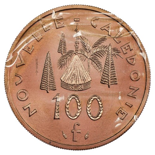 Nouvelle-Calédonie - 100 francs 1976 ESSAI nickel-bronze - scellé FDC - KM.E14 - Picture 2 of 2
