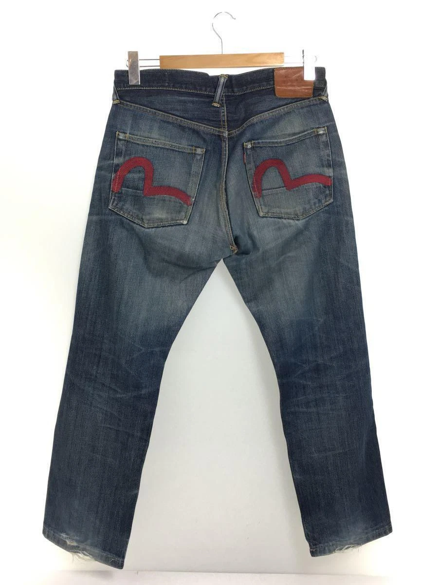 EVISU Jeans Denim Pants Indigo Red Seagull Paint Lot.2000 Selvedge W32 L35 Used