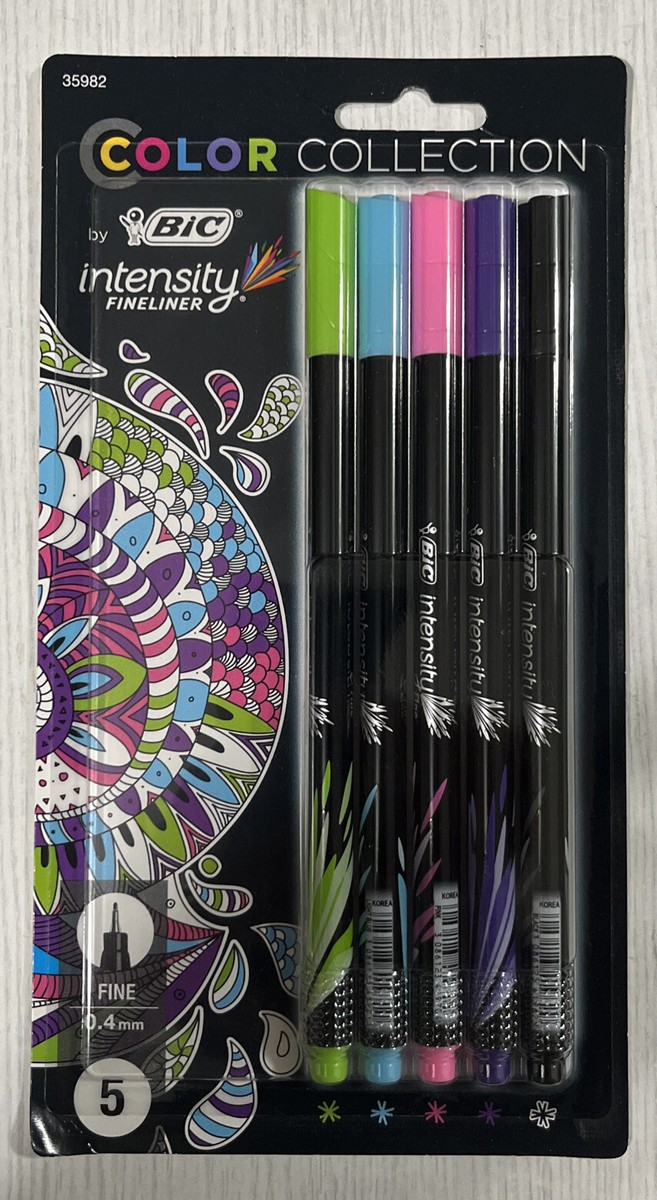 BIC Intensity Fineliner Marker Pen, Fine Point mm), Assorted Colors,  Pack