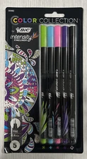 BIC Intensity Fineliner Marker Pen, Fine Point (0.4 mm), Assorted Colors, 5 Pack