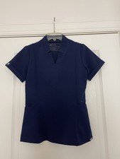 Figs Womens Inala Navy Slim V-Neck Scrub Top size XXS