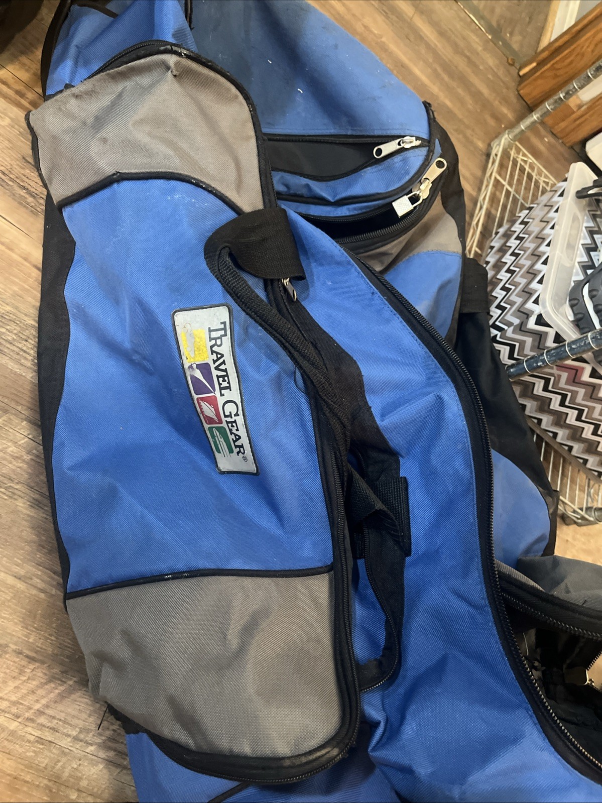 Travel Gear Brand Duffle Bag With Wheels 31&rdquo; X 18&rdquo; X 10.5&rdquo; Blue Used Pockets Zip