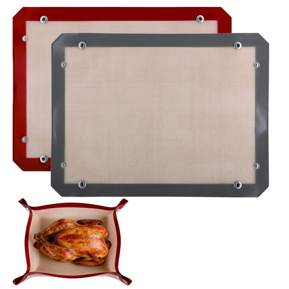 2 Pcs Silicone Baking Mat with Buckle - Leakproof, Non-Stick Silicone Fiber O...
Opens in a new wind