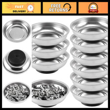 10 Pack 6 Magnetic Parts Tray Set - Stainless Steel Round Bowl For Screws Nuts