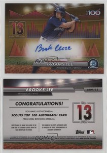 2024 Bowman Scouts Top 100 Gold Refractor /50 Brooks Lee #BTPA-13 Auto