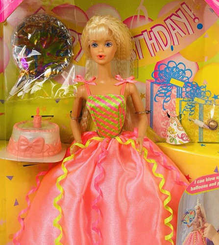 ๐1998 Happy Birthday Party Barbie Doll, Blonde, Mattel 22905 - Picture 3 of 7