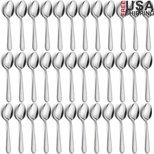 Stainless Steel Dinner Spoons Set Durable Ergonomic Kitchen Utensils Parties New