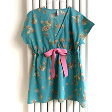 Ladies Joules Blue Seashell Cover Up Dress Beach Pool Cotton Tunic Top