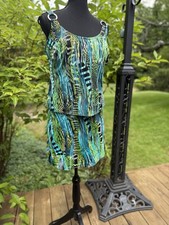 Vintage Tankini Bikini Set 2 Piece Swim Suit Size 10 Made in USA