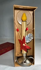 VHTF Single NOMA Christmas Light w/ Metal Base Orig. Box Dated 1922