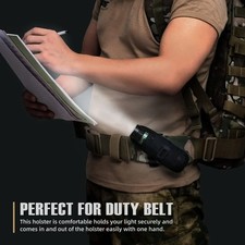 Tactical Flashlight Pouch Holster, Rotatable Holder Belt Clip Tactical Torch Car