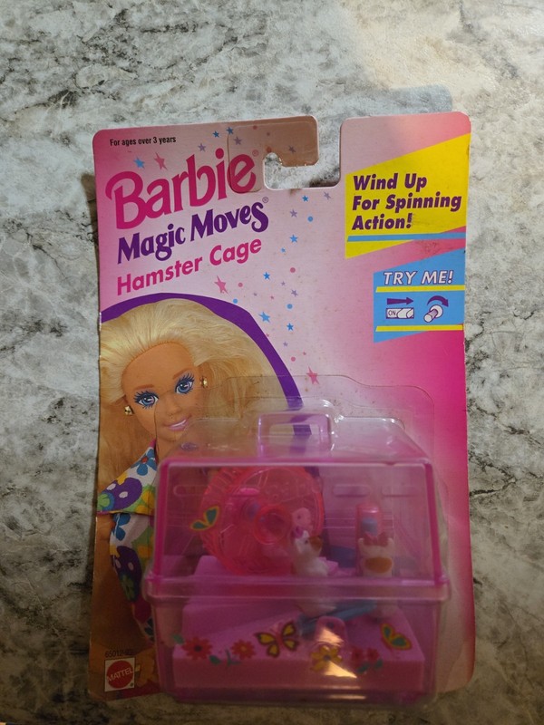 SEALED NEW - 1996 Mattel Barbie Magic Moves Wind Up Pet Hamster Cage