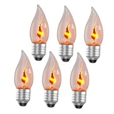 E26 Upgraded Flame Light Bulbs, Flickering Fire Light Bulbs Flame 6 Pack