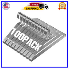 Wire Metal Clothes Hangers Bulk 100 Pack for Standard Size Suits, Coats, Shir...