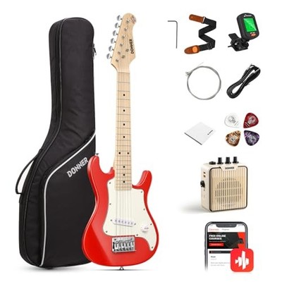 30 Inch Kids Electric Guitar Beginner Kits ST Style Mini Red ST-30
