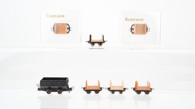 Egger-Bahn H0e Konvolut Stirnbordwagen Selbstentladewagen