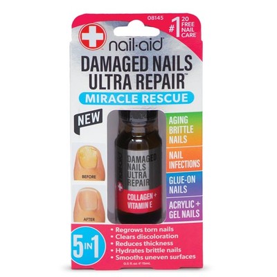 Nail-Aid - 5-in-1 Damaged Nails Multi-Repair for 0.5 Fl Oz (Pack of 1), Clear