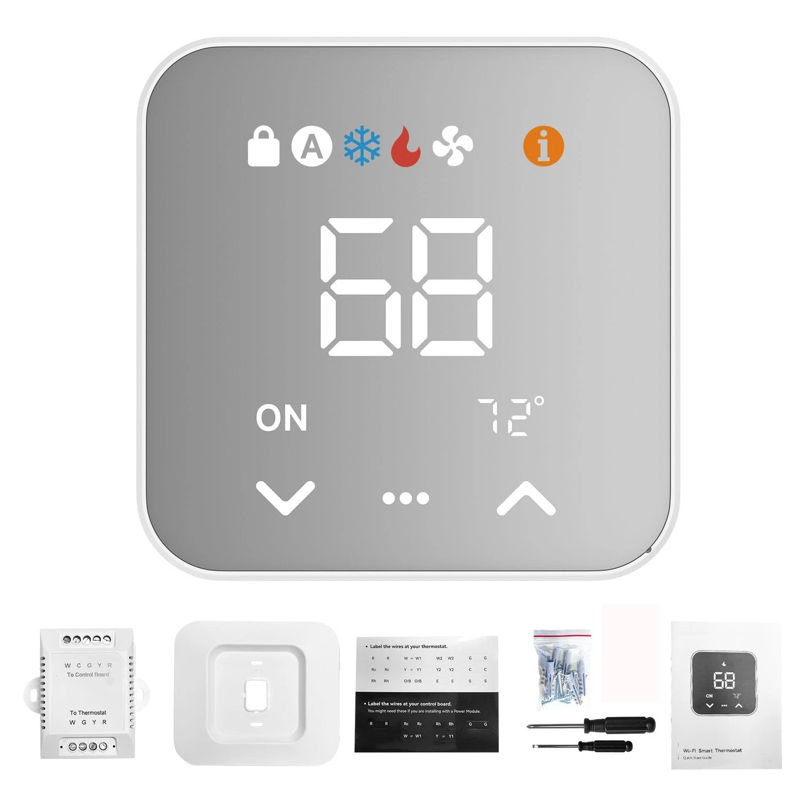 WiFi Thermostat for House with -Wire Adapter, Programmable Thermostat with Al...