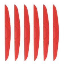 6pcs Car Door Edge Guards Protectors Silicone Side Door Edge Trim Strip Red