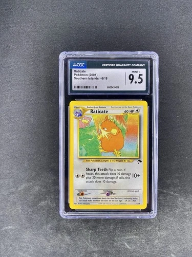 CGC 9.5 MINT+ Raticate 6/18 Southern Islands 2001 Pokemon- Vintage WotC