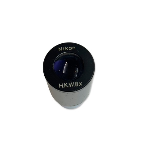 Nikon Japan H.K.W. 8x Microscope Eyepiece, Precision Ocular Lens, Chrome Barrel