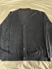 Isaia Standard Collar Cardigan 100 Wool