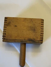 Antique Butter Mold Press Primitive WoodTongue and Groove Jointed