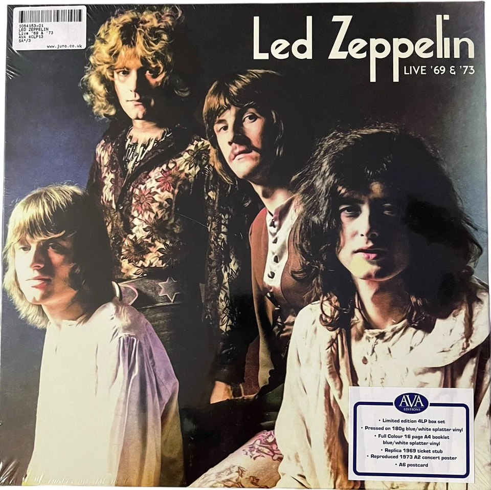 Led Zeppelin Live 69 & 73 Lt Edition Box Set 180g Blue/White Splatter Vinyl 4xLP - Image 4 of 4