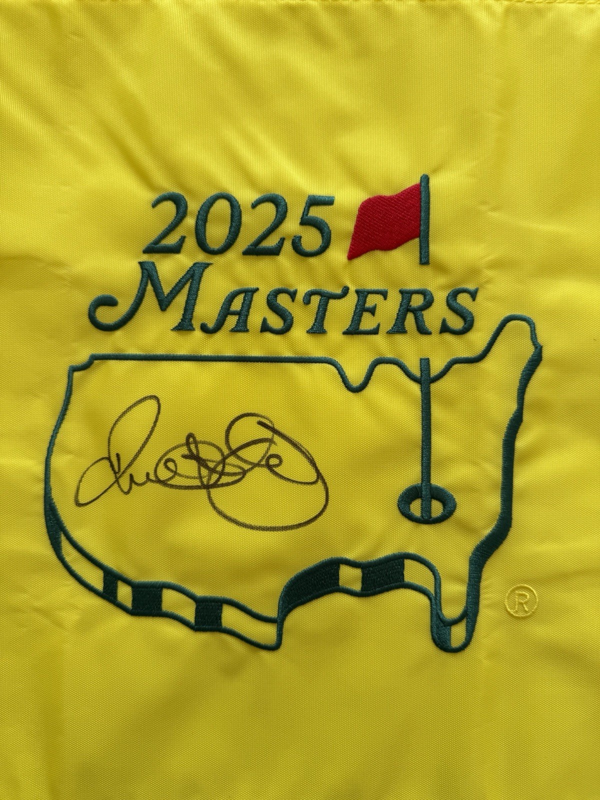 Rory Mcilroy Signed Autographed 2025 Masters Flag Grand Slam PSA DNA COA view 2