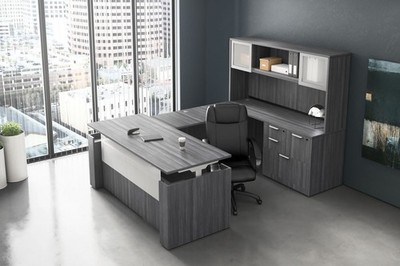 New Standing Height Adjustable U-Shape Executive Office Desk - Multiple Colors!