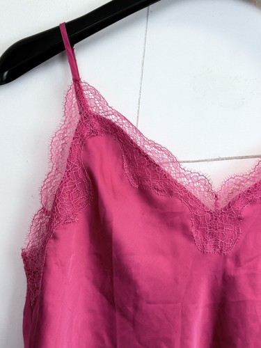 Victoria’s Secret 2PC Adjustable Cami Pink Short Set Woman’s Size M Lace Trim - Picture 3 of 11