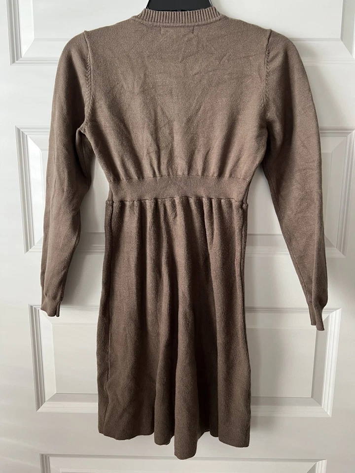Vestido Suéter Grace Karin Tejido con Cable Niñas Talla 14Y Marrón Cálido Clásico  Foto 2 de 4