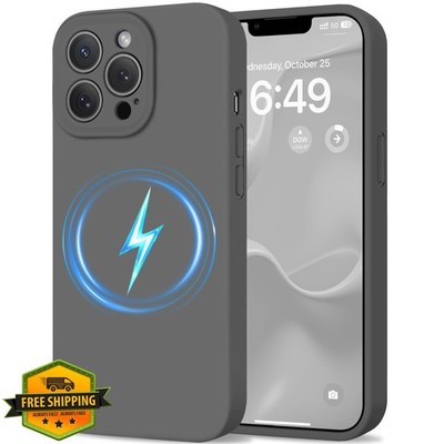 HOOMIL iPhone 13 Pro Case Gray MagSafe Silicone Soft Touch