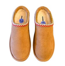 New Cushionaire Women s Brown Suede Lined Mule Slippers Slip Size 7.5