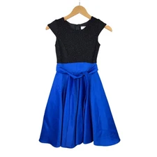 Southeastern Performance Apparel Cap Sleeve Dress size 8 Youth Black/Blue