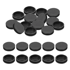 1.96" Plastic Tubing End Caps, 24Pcs Round Hole Plug Insert, Black