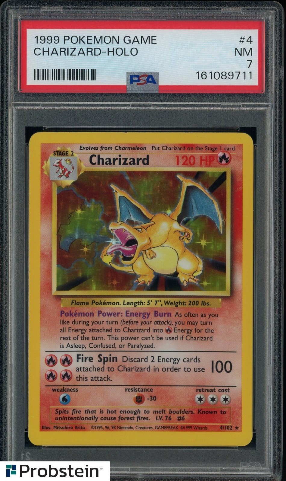 1999 Pokemon Game #4 Charizard - Holo PSA 7 NM