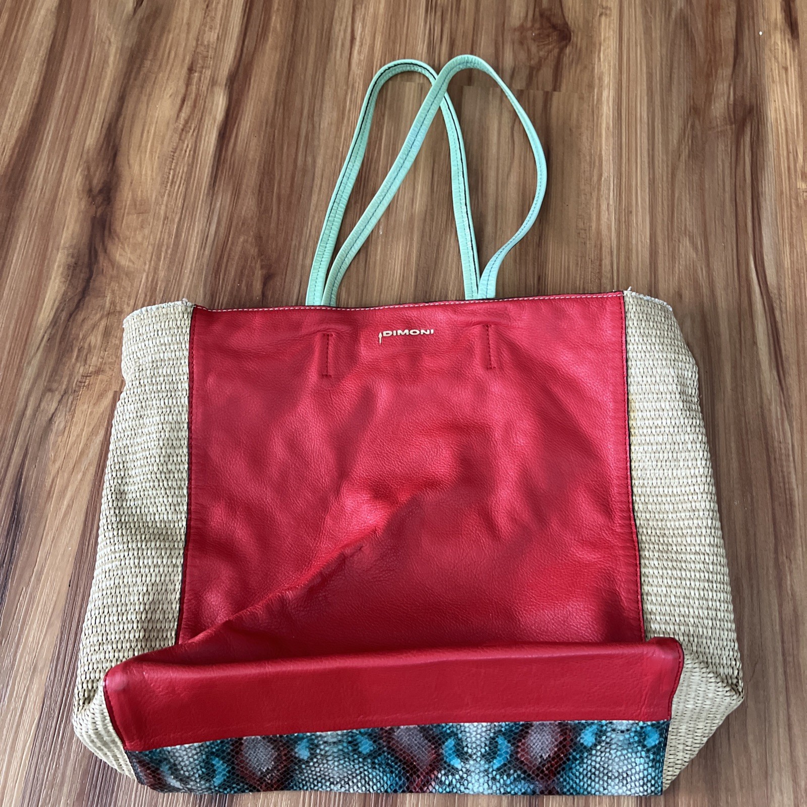 Dimoni Red Genuine Leather Python Snakeskin-like … - image 7