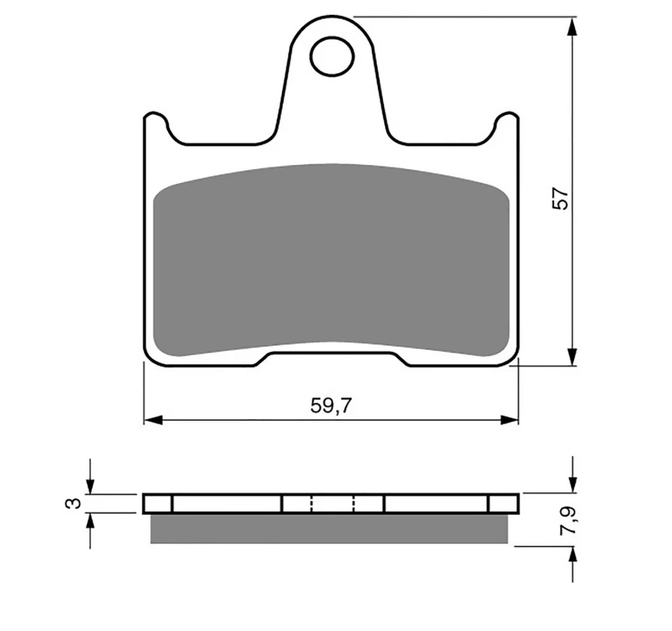 GoldFren AD-148 烧结刹车片 后部 (EBC 等效 FA254H) — 第 3/4 张图片
