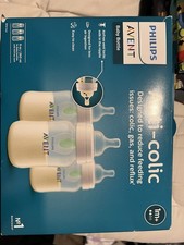 Philips Avent Anti-colic Baby Bottles Clear, 9oz 3 Pack New Sealed